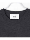 Heart Logo Crew Neck Merino Wool Knit Top Grey - AMI - BALAAN 4