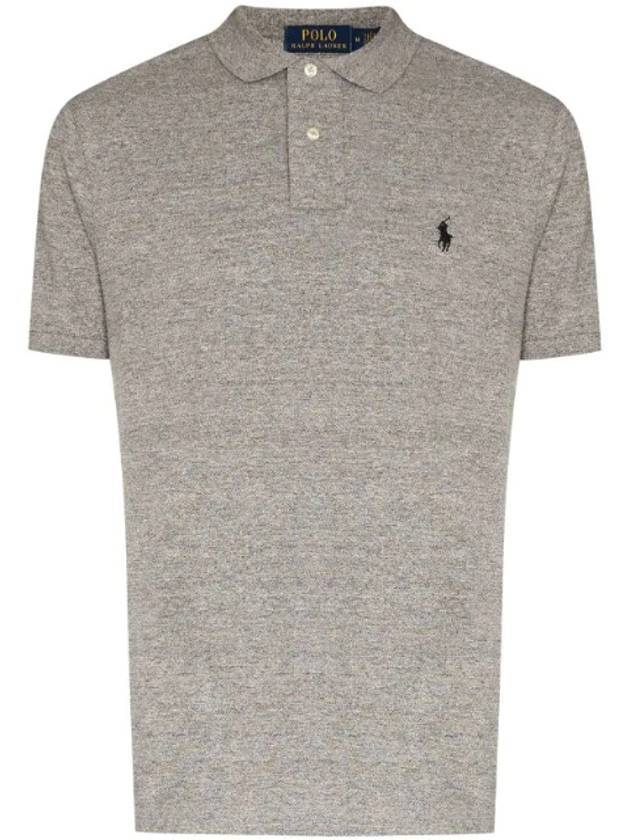 Men's Embroidered Logo PK Shirt Grey - POLO RALPH LAUREN - BALAAN 1