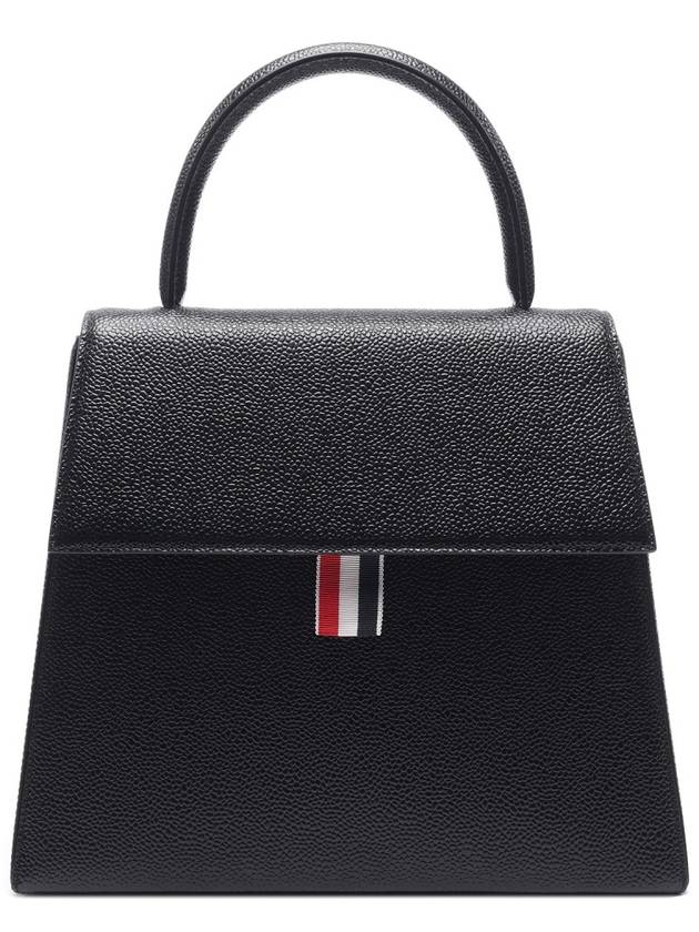 Trapeze Leather Tote Bag Black - THOM BROWNE - BALAAN 3