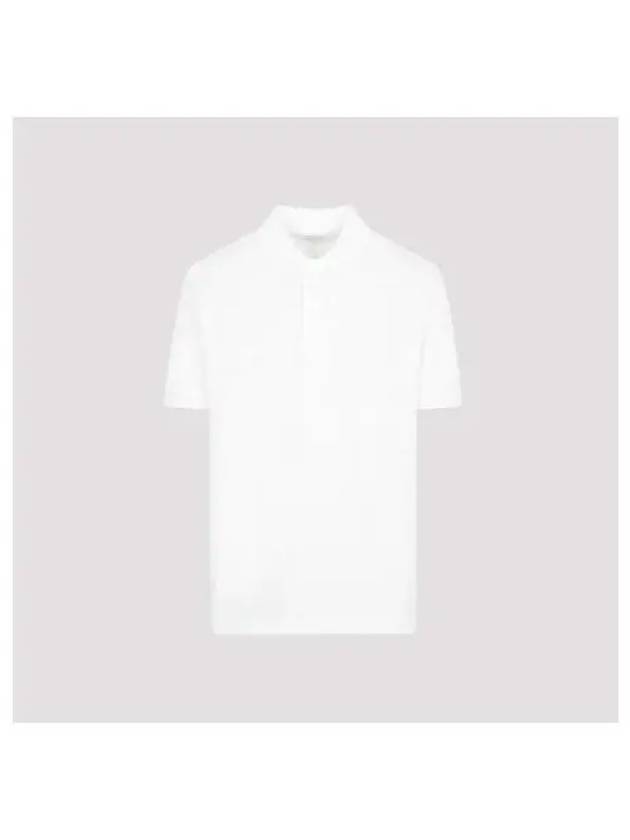 Men's Cotton Piquet Jersey Short Sleeve Polo Shirt White - BOTTEGA VENETA - BALAAN 2