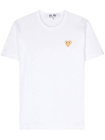 Heart Patch Short Sleeve T-Shirt White - COMME DES GARCONS PLAY - BALAAN 1