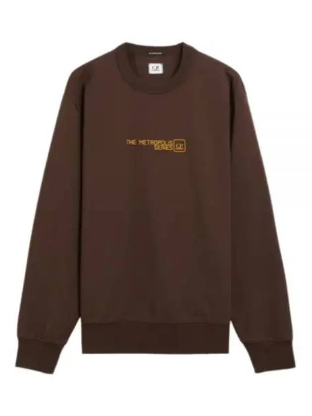 Stretch Fleece Crew Neck Sweatshirt Brown - CP COMPANY - BALAAN 2