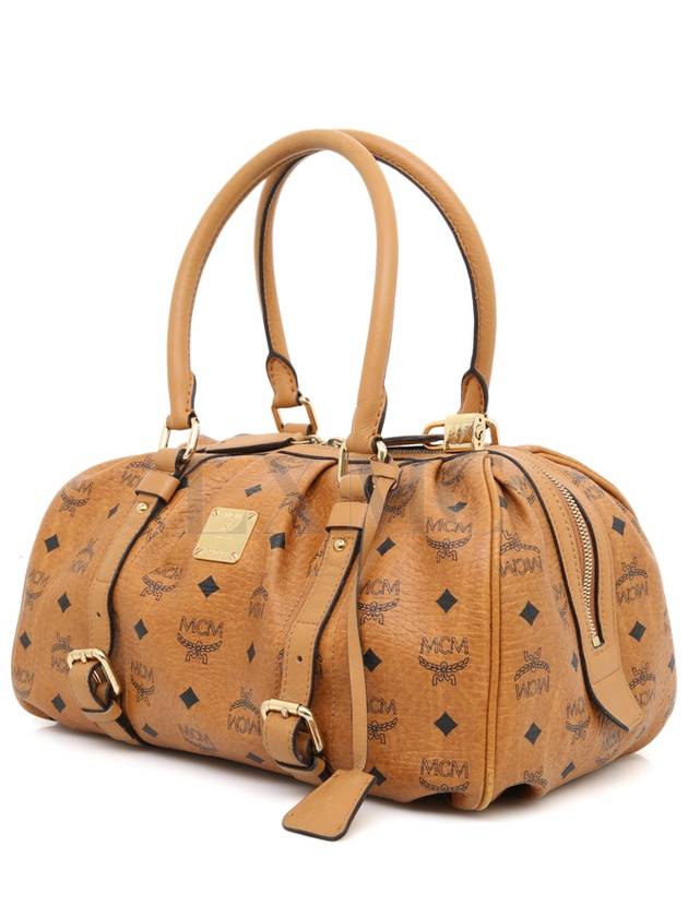 MCM Visetos Camel Round Boston Bag Tote - MCM - BALAAN 2