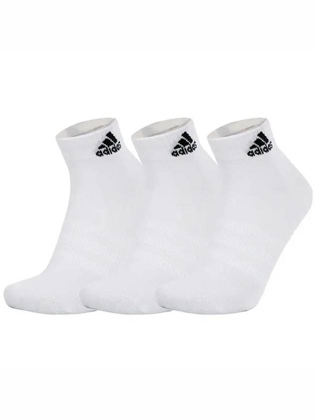 Logo Ankle Socks 3 Pairs White - ADIDAS - BALAAN 2