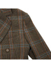 Men's Breasted Check Double Coat Brown - VIVIENNE WESTWOOD - BALAAN.