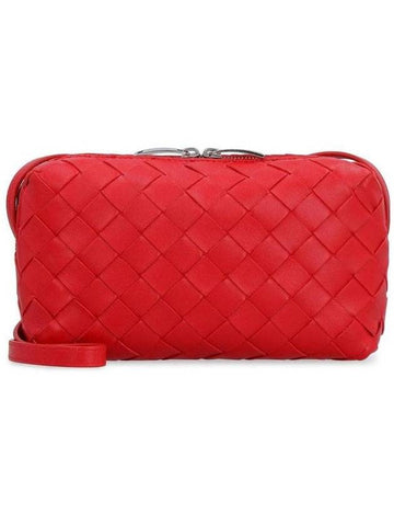 Intrecciato Mini Cross Bag Red - BOTTEGA VENETA - BALAAN 1