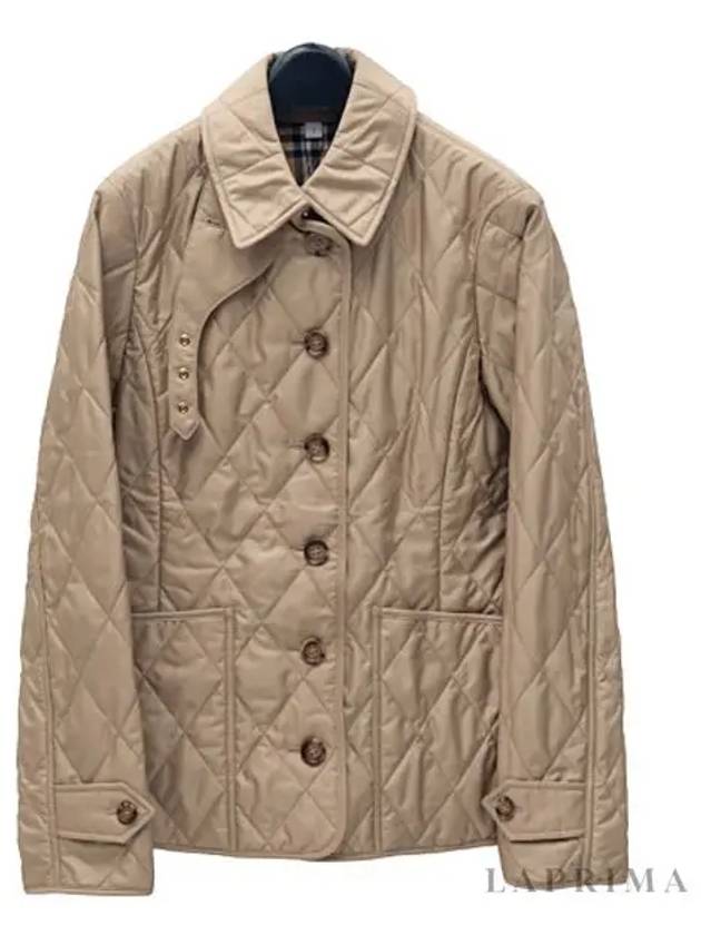 Diamond Quilted Thermoregulated Jacket New Chino Beige - BURBERRY - BALAAN 5