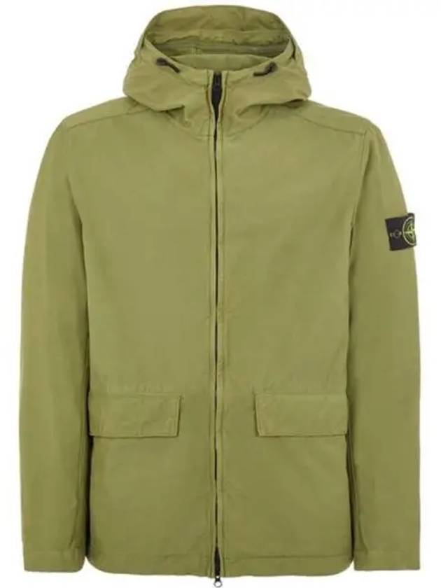 Batavia Garment Dyed Nylon Cotton Hooded Jacket Green - STONE ISLAND - BALAAN 2