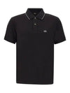 Stretch Piquet Striped Collar Polo Shirt Black - CP COMPANY - BALAAN 3