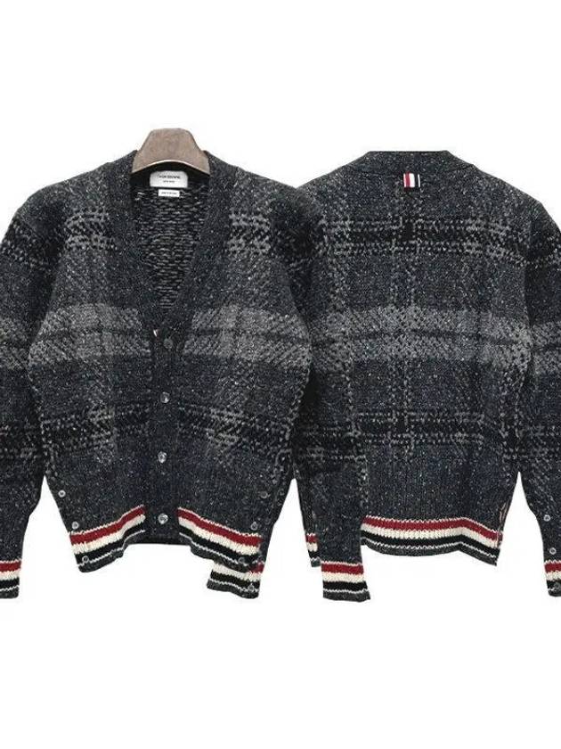 Donegal Tartan Stripe Cardigan MKC431A Y150 1126606 - THOM BROWNE - BALAAN 1