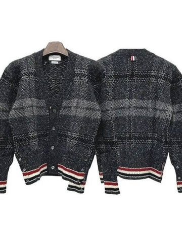 Donegal Tartan Stripe Cardigan MKC431A Y150 1126606 - THOM BROWNE - BALAAN 1