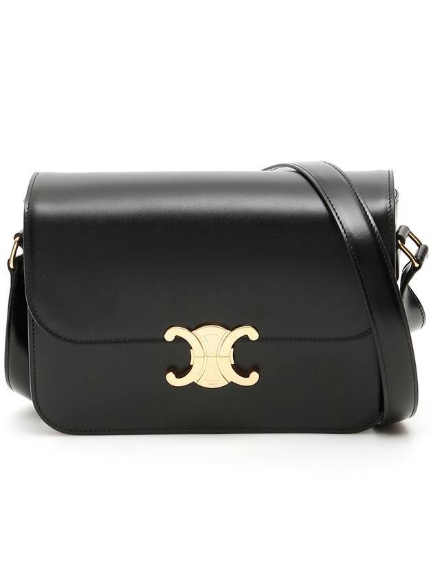 Classique Triomphe Shiny Calfskin Shoulder Bag Black - CELINE - BALAAN 1