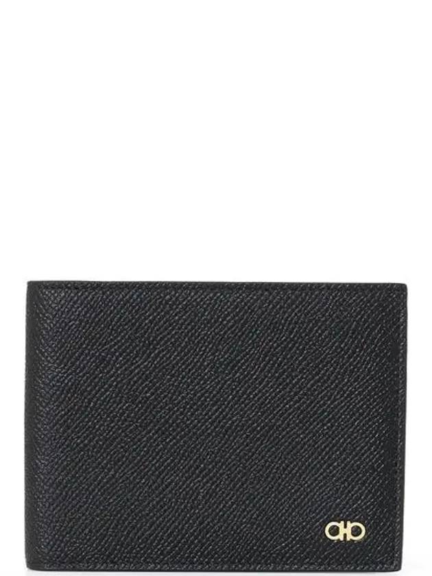 Gancini Bifold Half Wallet Black - SALVATORE FERRAGAMO - BALAAN 2