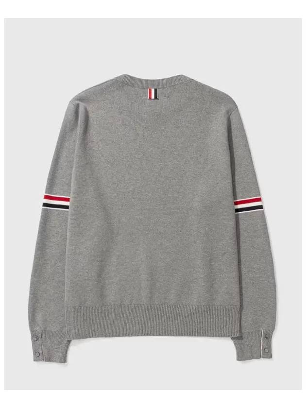 Men's Milan Stitch Armband Crew Neck Knit Top Light Grey - THOM BROWNE - BALAAN 4