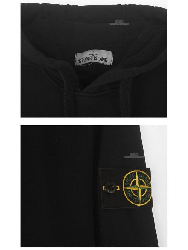 Wappen Patch Garment Dyed Hoodie Black - STONE ISLAND - BALAAN 7