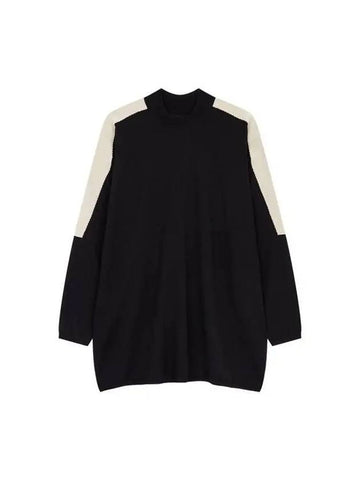 MEN Oversized Color Block Knit Black - RICK OWENS - BALAAN 1