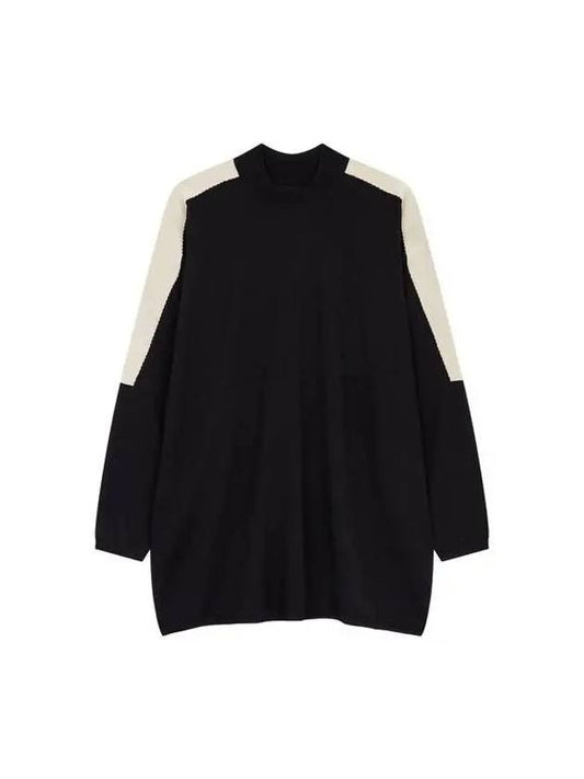 MEN Oversized Color Block Knit Black - RICK OWENS - BALAAN 1