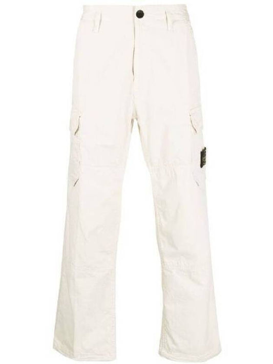 Pantaloni Comfort Fit Cargo Straight Pants Ivory - STONE ISLAND - BALAAN 2