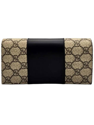 GG Supreme Canvas Leather Long Wallet Beige - GUCCI - BALAAN 1