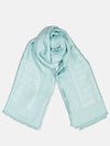 Silk Wool Shawl Scarf Light Blue - FENDI - BALAAN 2