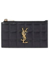 Cassandra Matelasse Leather Card Wallet Black - SAINT LAURENT - BALAAN 2