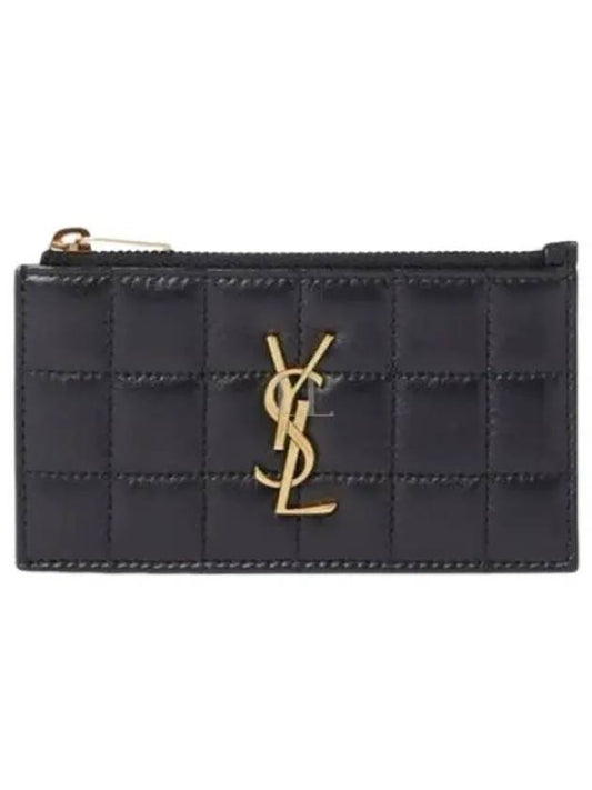 Cassandra Matelasse Leather Card Wallet Black - SAINT LAURENT - BALAAN 2