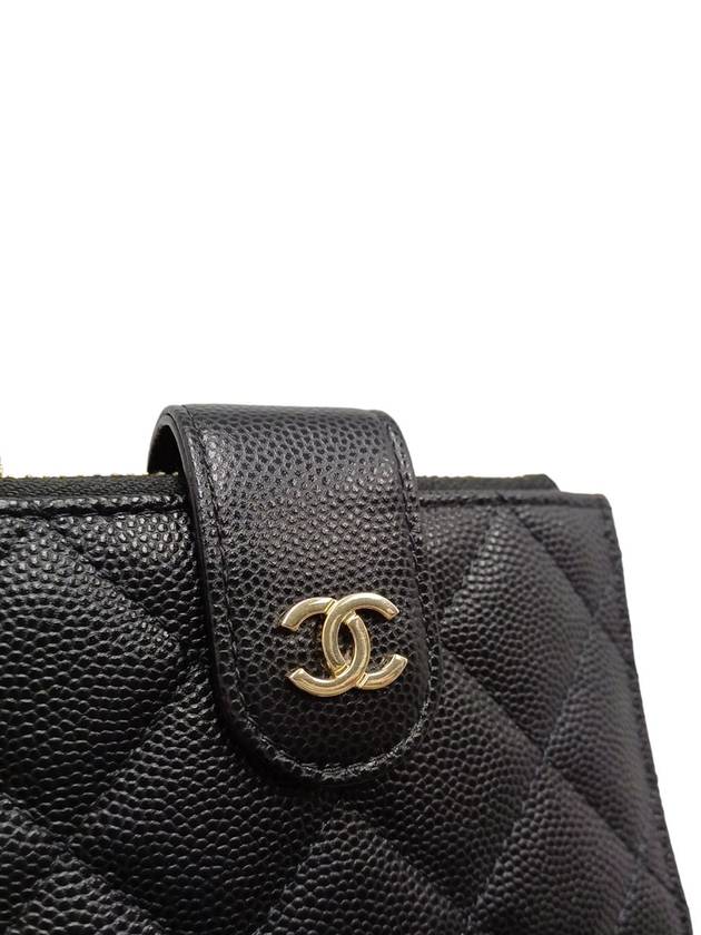 Women s AP1928 Classic Double Zipper CC Logo Caviar Siamese Card Wallet - CHANEL - BALAAN 6