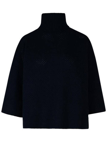 Fabiana Filippi Blue Wool Blend Turtleneck Sweater - FABIANA FILIPPI - BALAAN 1