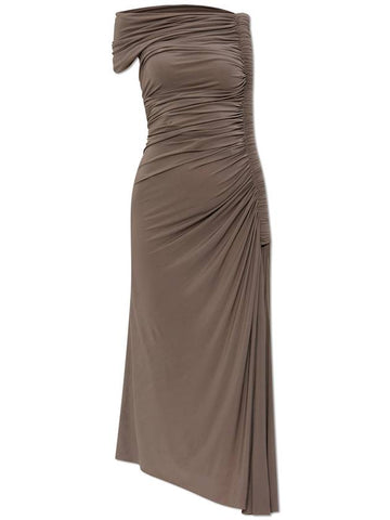 Alaïa Dress With Draping, Women's, Brown - ALAIA - BALAAN 1