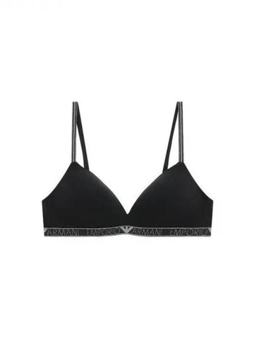 UNDERWEAR Women s Glitter Logo Band Triangle Bra Black 270647 - EMPORIO ARMANI - BALAAN 1