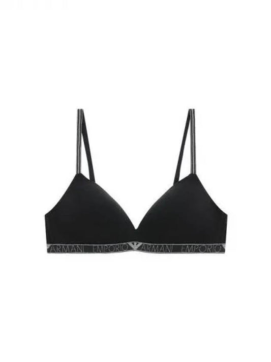 UNDERWEAR Women's Glitter Logo Band Triangle Bra Black 271194 - EMPORIO ARMANI - BALAAN 1