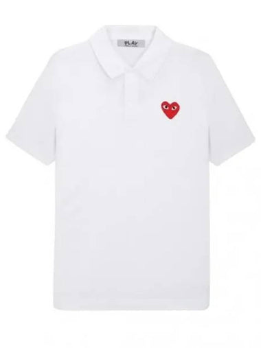 Red Heart Waffen Short Sleeve Collar - COMME DES GARCONS - BALAAN 1