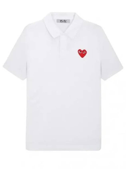 Red Heart Waffen Short Sleeve Collar T shirt Men - COMME DES GARCONS - BALAAN 1