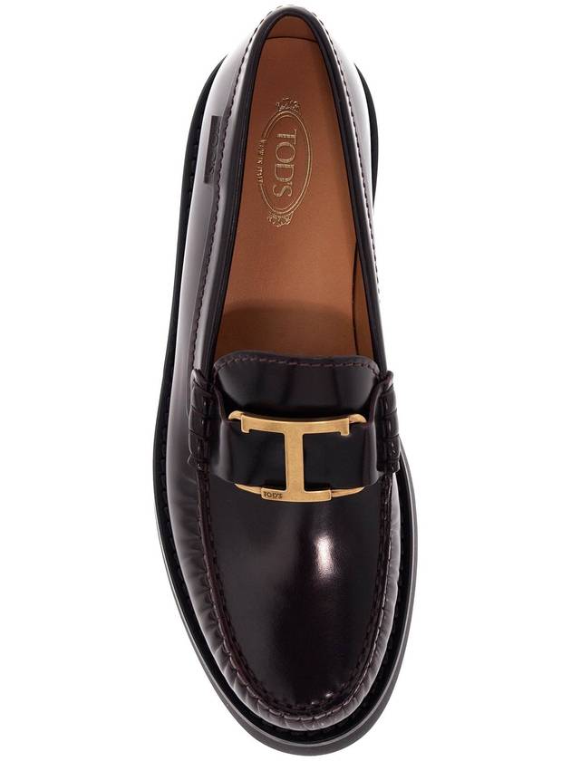 Women's T Timeless Leather Loafer Burgundy - TOD'S - BALAAN 3