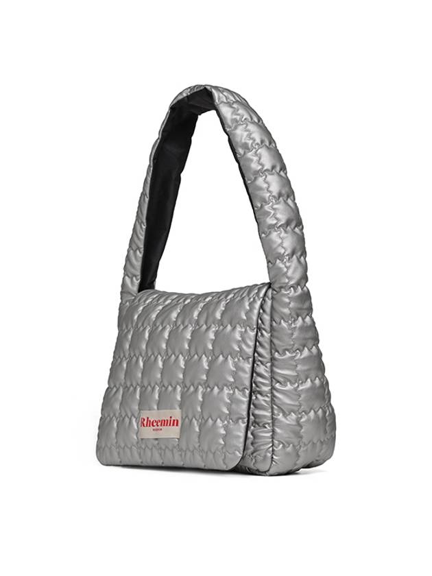 Biscuit Flap Big Nugget Shoulder Bag Metal Grey Silver - RHEEMIN - BALAAN 3