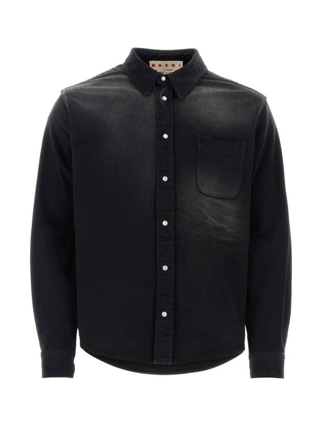 Classic Washing Denim Long Sleeve Shirt Black - MARNI - BALAAN 1