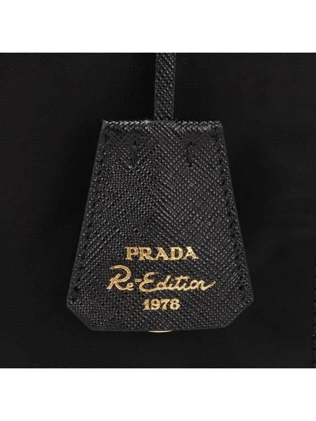 Re-Edition 1978 Large Re-Nylon Saffiano Leather Tote Bag Black - PRADA - BALAAN 7