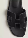 Oran Calfskin Slippers Noir Piqures Ecrues Black - HERMES - BALAAN 6