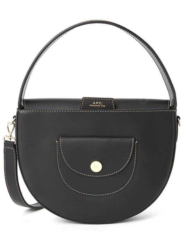 Le Pocket Small Smooth Leather Hobo Cross Bag Black - A.P.C. - BALAAN 2