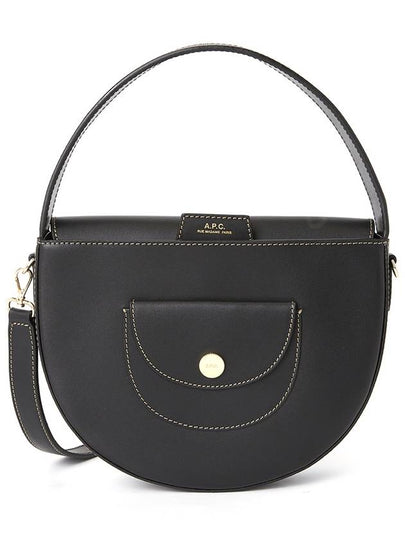 Le Pocket Small Smooth Leather Hobo Cross Bag Black - A.P.C. - BALAAN 2