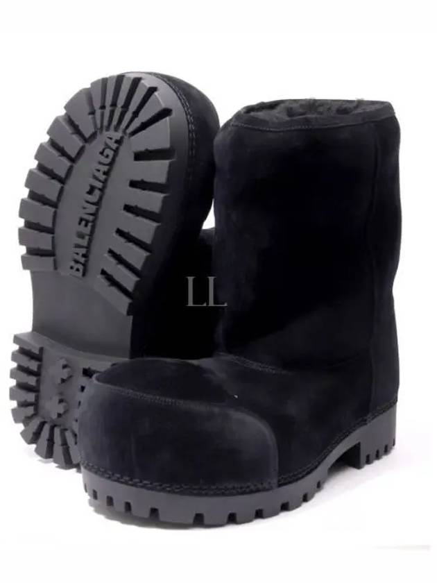 Suede Fur Winter Boots Black - BALENCIAGA - BALAAN 2