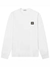 Logo Patch Cotton Long Sleeve T-Shirt White - STONE ISLAND - BALAAN 2