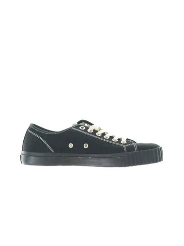 Tabi Cotton Low Top Sneakers Black - MAISON MARGIELA - BALAAN 1