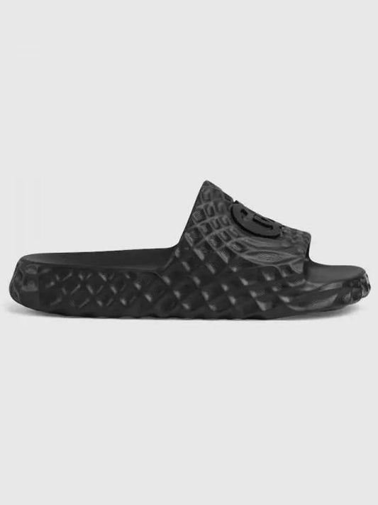 Interlocking G Slide Slippers Black - GUCCI - BALAAN 2