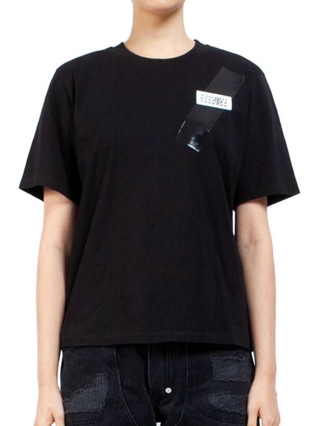 Logo Patch Short Sleeve T-Shirt Black - MAISON MARGIELA - BALAAN 2