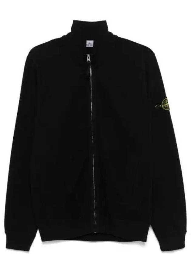 Logo Patch Zipper Zip-Up Jacket Black - STONE ISLAND - BALAAN 2