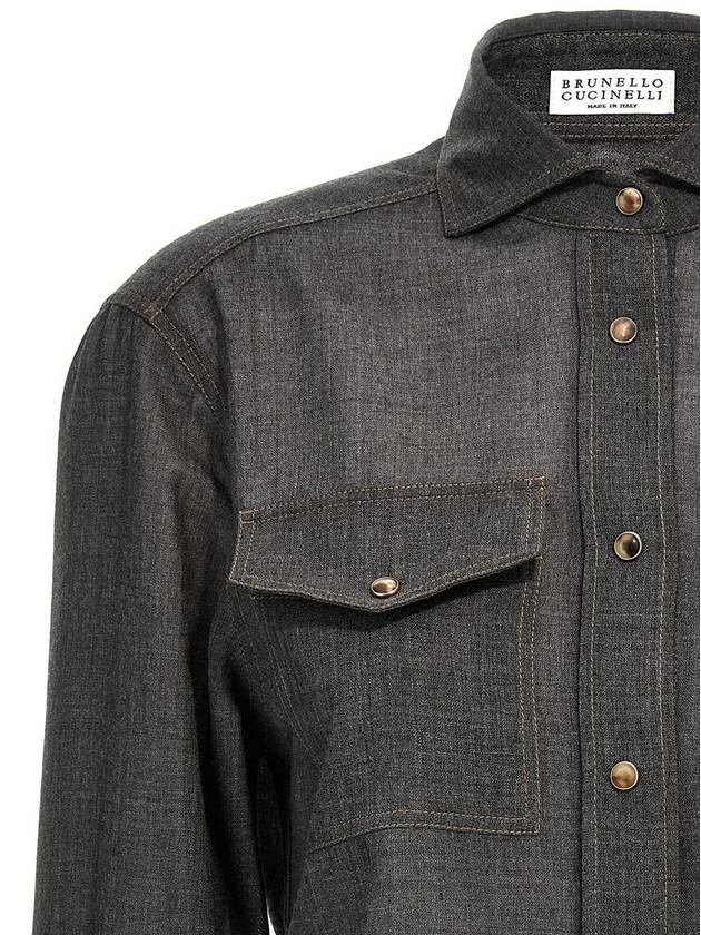 Brunello Cucinelli 'Shiny Cuffs' Shirt - BRUNELLO CUCINELLI - BALAAN 3