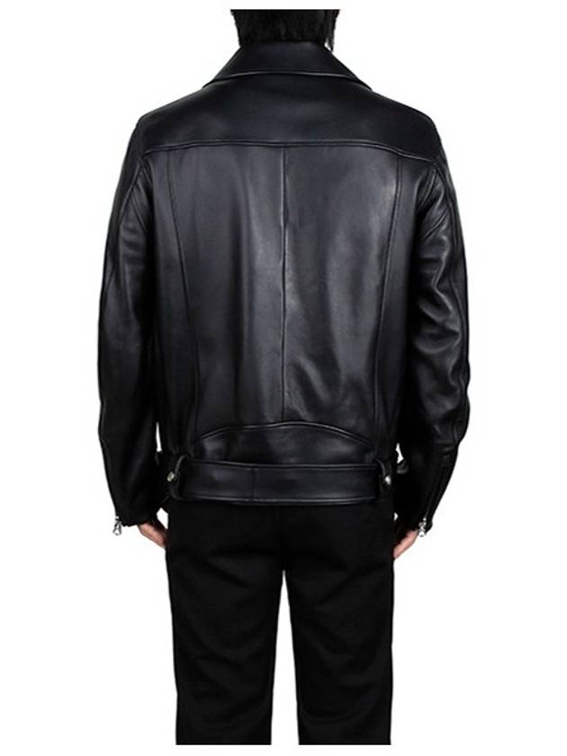 Zipper Detail Leather Jacket Black - ACNE STUDIOS - BALAAN 4