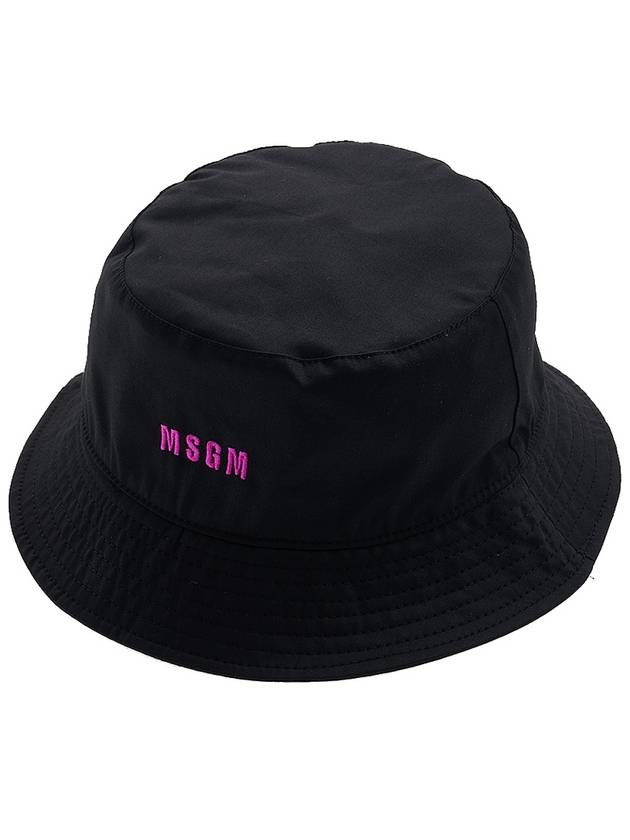 Embroidered Micro Logo Cotton Bucket Hat Black - MSGM - BALAAN 11