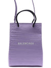 Women's Crocodile Print Shopping Tote Bag Purple - BALENCIAGA - BALAAN 2